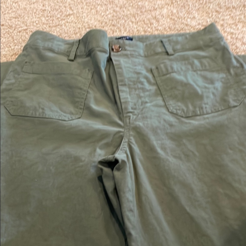 Green j crew factory wide leg pants